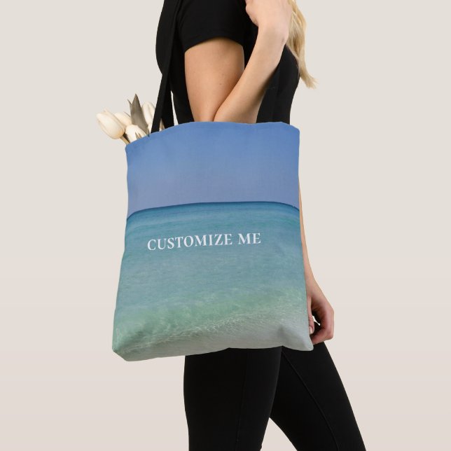 Tote Bag Belle plage Photo vacances d'été personnalisées (De près)