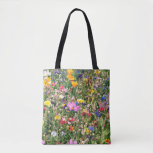 Tote Bag belle prairie colorée de fleurs sauvages