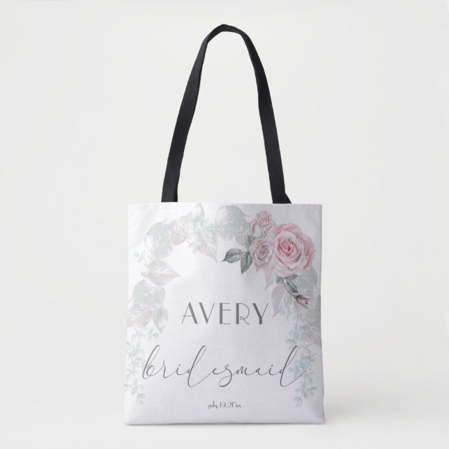 Tote Bag Belle rose pâle Roses BarefootBride™ (Devant)
