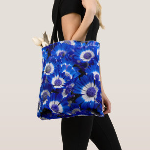 Tote Bag Belle Royal Blue Cineraria Fleurs