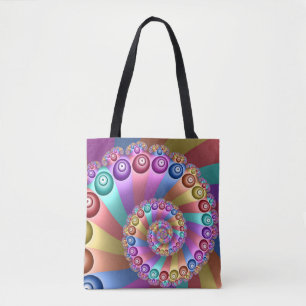 Tote Bag Belles couleurs arc-en-ciel Art fractal Abstrait