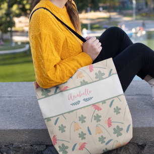 Tote Bag Belles fleurs Bell avec nom