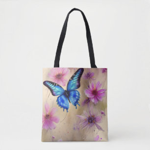 Tote Bag Belles fleurs et papillon