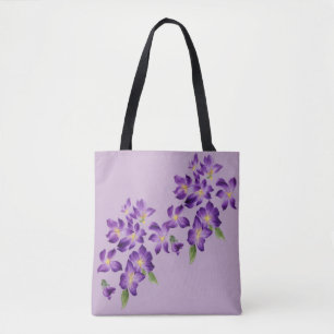 Tote Bag Belles fleurs violettes colorées