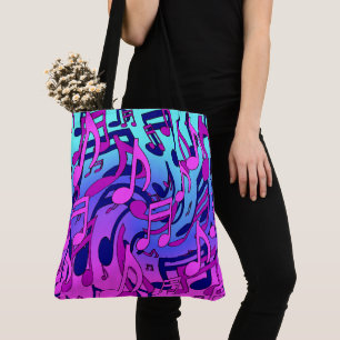 Tote Bag Belles Musiques Couleurs Heureuses Notes de Musiqu