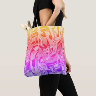 Tote Bag Belles Musiques Couleurs Heureuses Notes Musicales