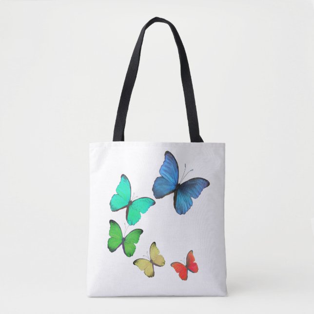 Tote Bag Belles papillons multicolores (Devant)