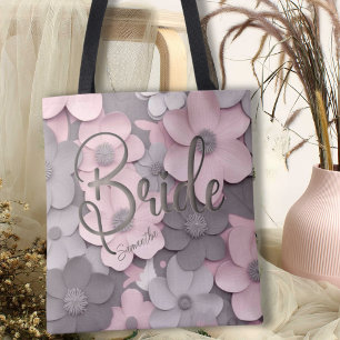 Tote Bag Belles pépites 3D rose-gris