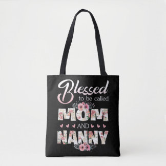 Tote Bag Béni D'Être Appelé Maman Et Nounou Colorée Pour