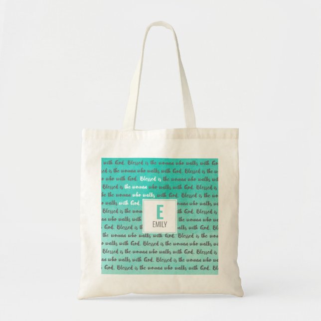 Tote Bag Béni soit la Femme qui marche avec Dieu (Devant)