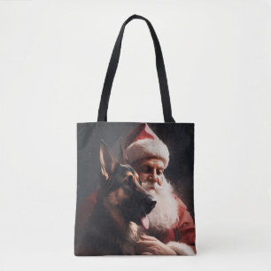 Tote Bag Berger Allemand Avec Noël Festif Du Père Noël