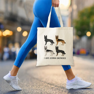 Tote Bag Berger Allemand Chiens mignons J'aime Bergers Alle