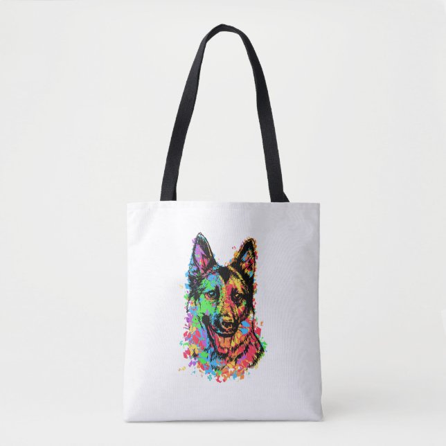 Tote Bag Berger allemand coloré (Devant)