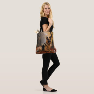 Tote Bag Berger allemand en automne Feuilles automne Inspir