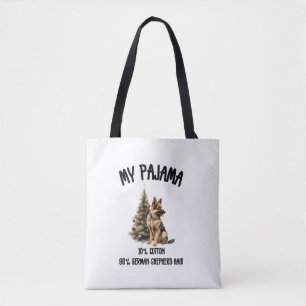 Tote Bag berger allemand & Noël, Drôle Chien Design pour