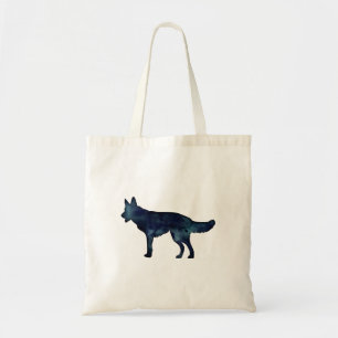 Tote Bag Berger allemand noir Aquarelle Silhouette