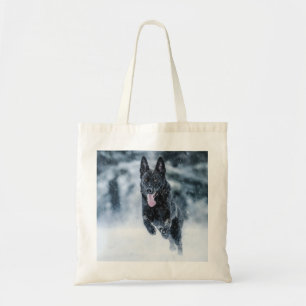 Tote Bag Berger allemand noir dans la couverture de duvet d