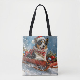 Tote Bag Berger Australien en traîneau de Noël