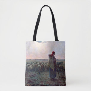 Tote Bag Bergère avec son troupeau, Jean-François Millet
