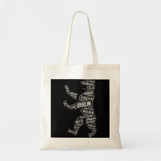 Tote Bag Berlin Bear Landmark City Districts Allemagne Souv (Devant)