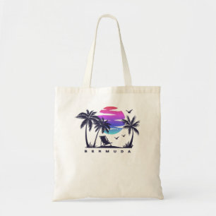 Tote Bag BERMUDA Beach Vacances Voyage Retro Vintage Sunset