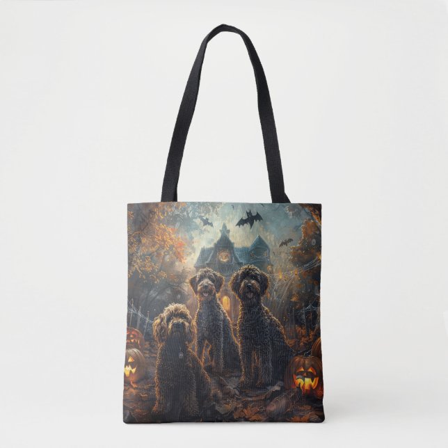 Tote Bag Bernedoodle Halloween nuit chien délice (Devant)