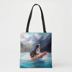 Tote Bag Bernese Mountain Beach Surf Paining