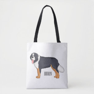 Tote Bag Bernese mountain dog cartoon illustration