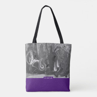 Tote Bag Berry&Grey, Abstract Art
