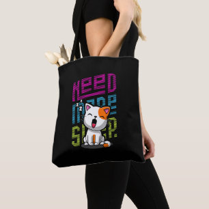 Tote Bag Besoin de plus de sommeil   Funny Cat expression d