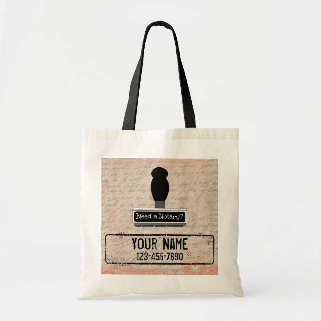 Tote Bag Besoin d'un tampon en caoutchouc Customisé Nom Tél (Devant)