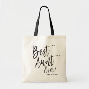 Tote Bag Best Aunt Ever 2   Script Style Custom Wedding