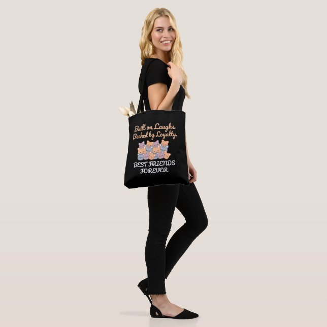 TOTE BAG BEST FRIENDS FOREVER, FUNNY CAT, FRIENDSHIP DAY (Sur le modèle)