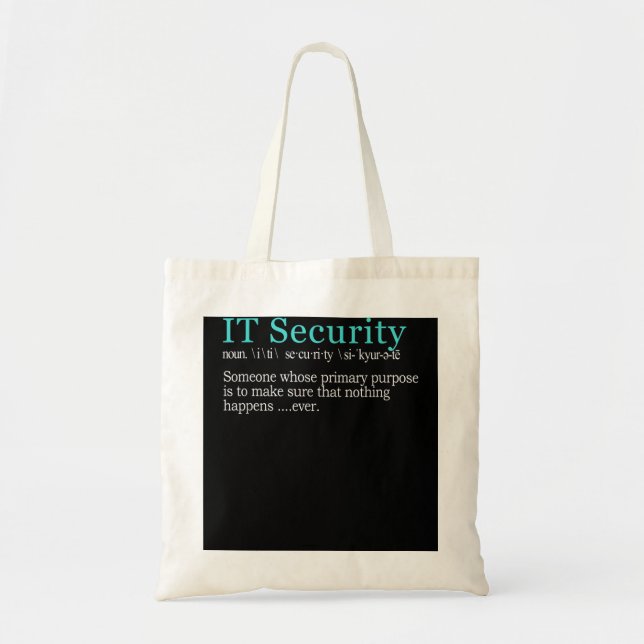 Tote Bag Best Funny IT Security Cybersecurity Definition Gi (Devant)