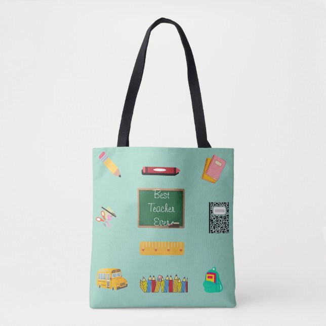 Tote Bag Best Teacher Ever (Devant)