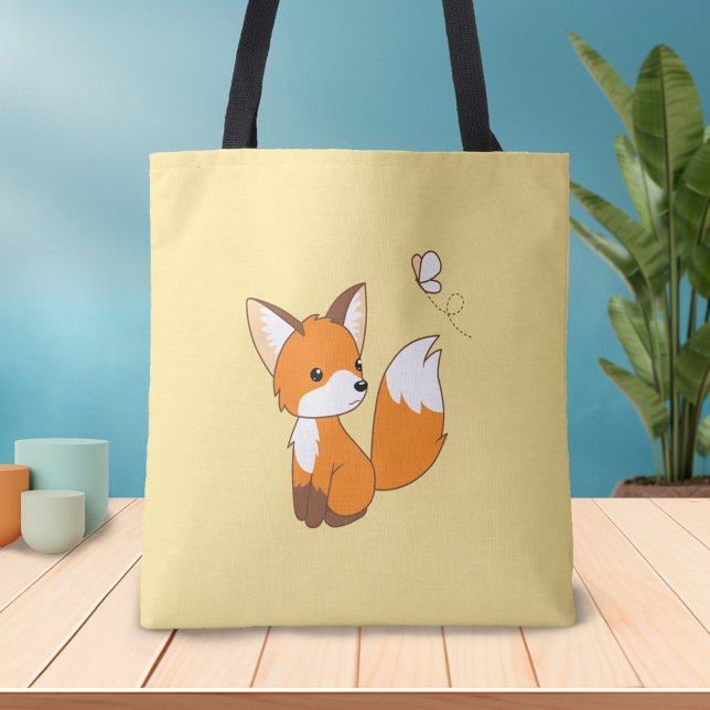 Tote Bag Beurre à regarder de la petite Fox mignonne (Créateur téléchargé)