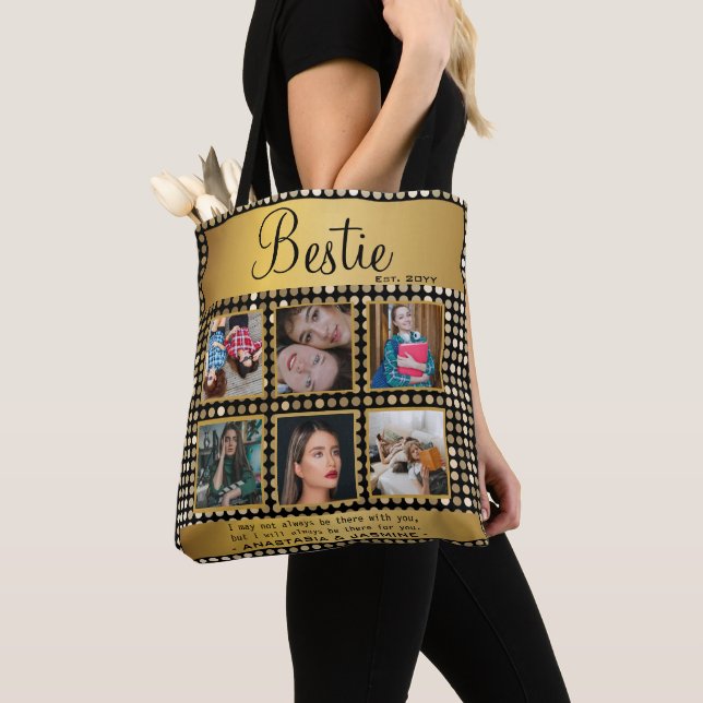 Tote Bag BFF Photo Collage Best Friend Citation Parties sci (De près)