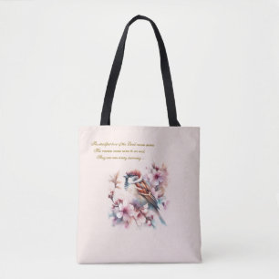 Tote Bag Bible de Bruant personnalisable Verset rose pâle