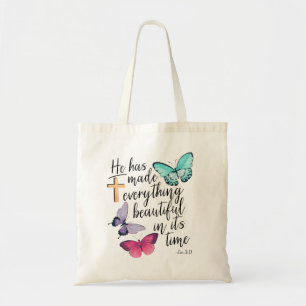 Tote Bag Bible Verse Cross Ecclesiastes Ecc