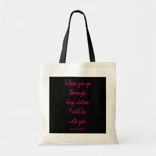 Tote Bag Bible Verse rose et noir