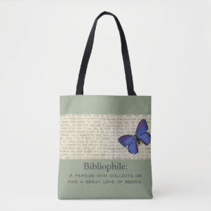 Tote Bag Bibliophile-Papillon-Sophistiqué-Sac à