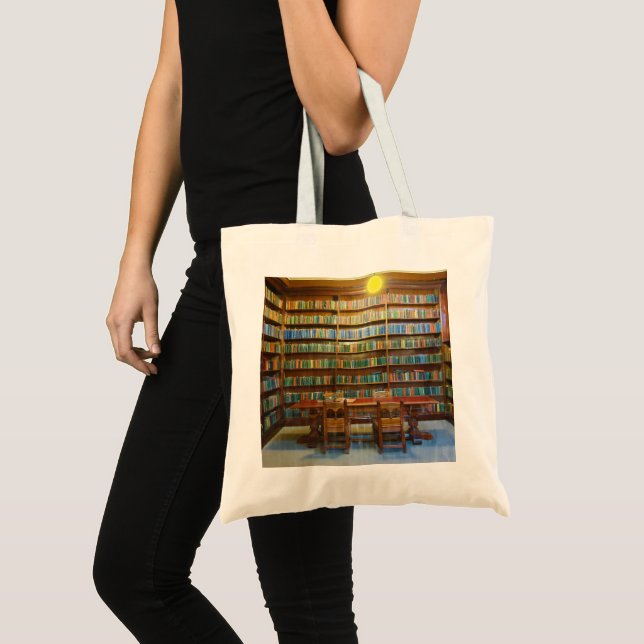 Tote Bag Bibliothèque Books Water Color, (Devant (produit))