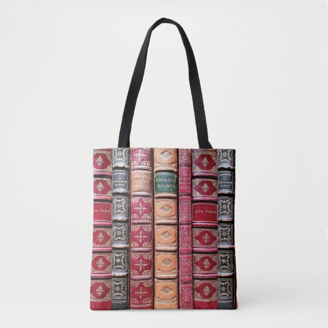 Tote Bag Bibliothèque de livres anciens (Essais anglais) (Devant)