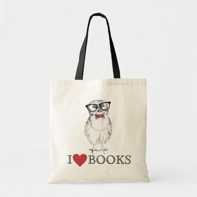 Tote Bag Bibliothèque Nerdy Owlet (Devant)