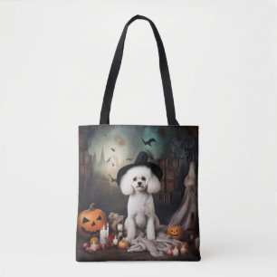 Tote Bag Bichon Frise Citrouilles Halloween effrayant