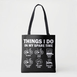Tote Bag Bicyclettes Drôle Que Je Fais Dans Mon Temps Libre