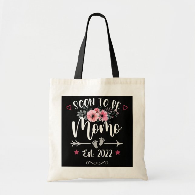 Tote Bag Bientôt être Momo Est 2022 Mère Florale drôle (Devant)