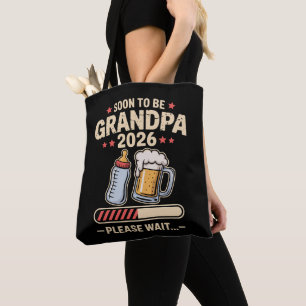 Tote Bag Bientôt Grand-Père Prévu 2026 Annonce de Bébé