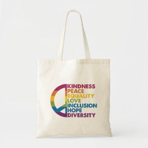 Tote Bag Bienveillance Paix Égalité Amour Inclusion Espoir