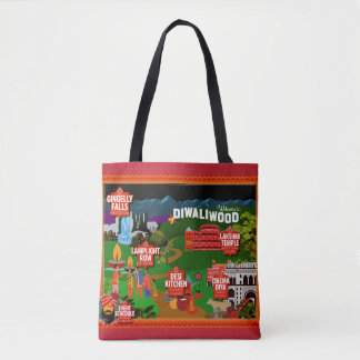 Tote Bag Bienvenue à Diwaliwood Map!